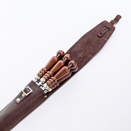 A set of skewers 670*12*3 mm in brown leather case в Уфе